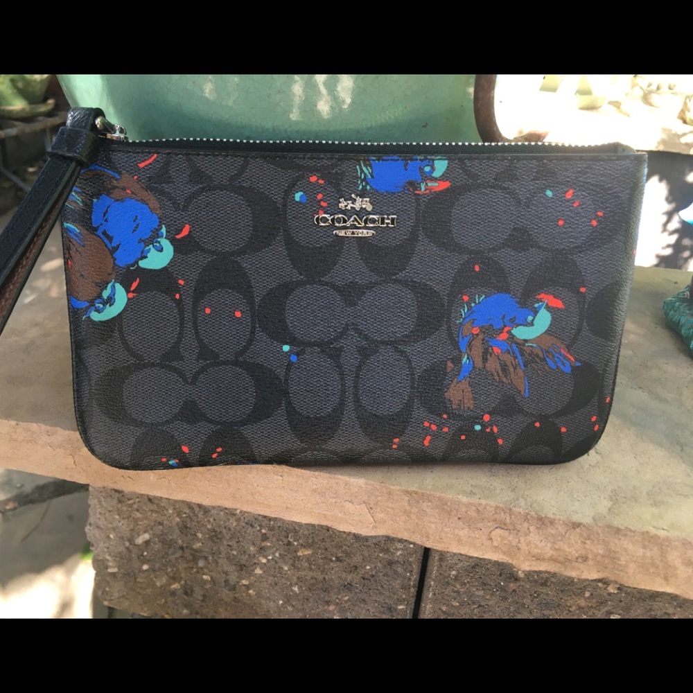 Coach Wristlet with Bird Print  NWOT